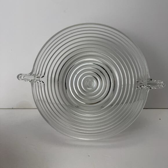 Vintage Anchor Hocking Ribbed Depression Glass "Manhattan" Serving Bowl 1930s - Picture 1 of 14